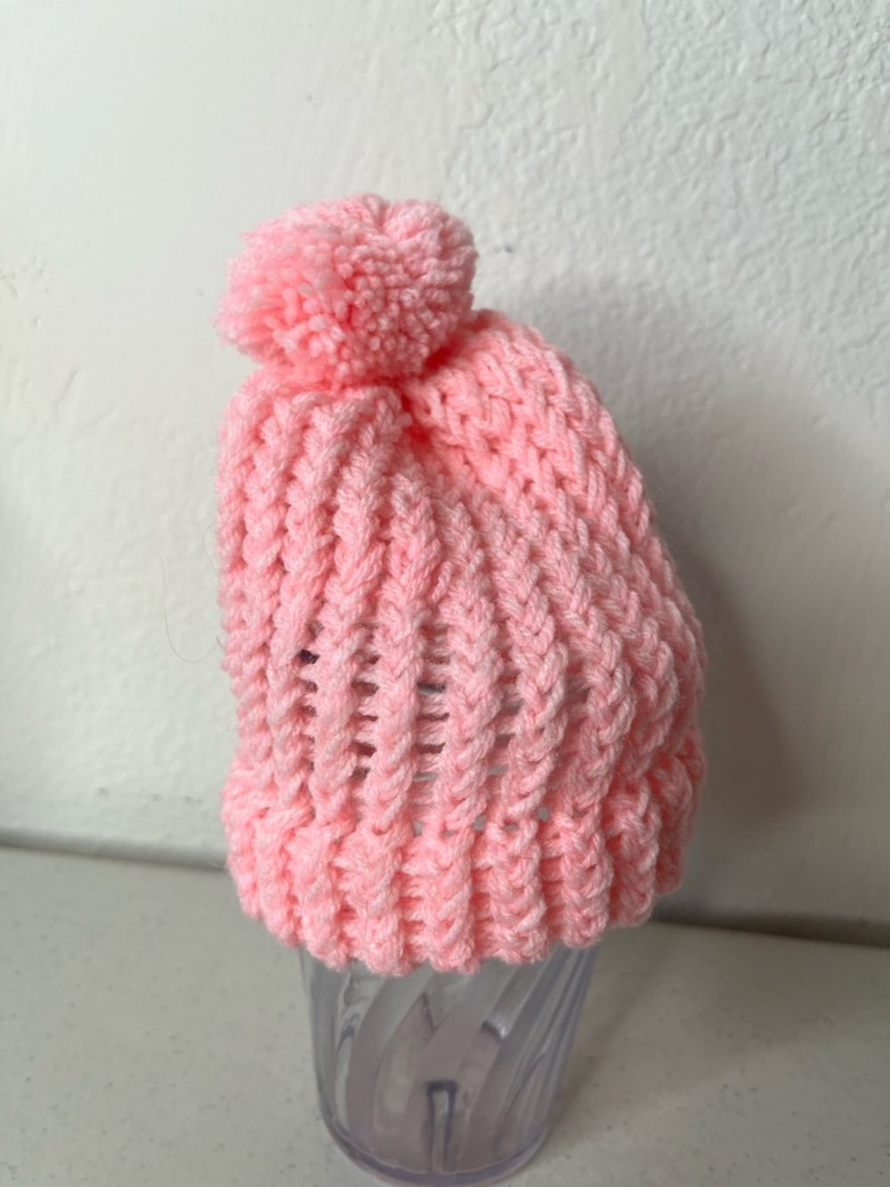 Newborn pink beanie